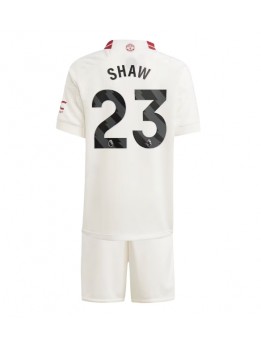 Manchester United Luke Shaw #23 Ausweichtrikot für Kinder 2023-24 Kurzarm (+ Kurze Hosen)